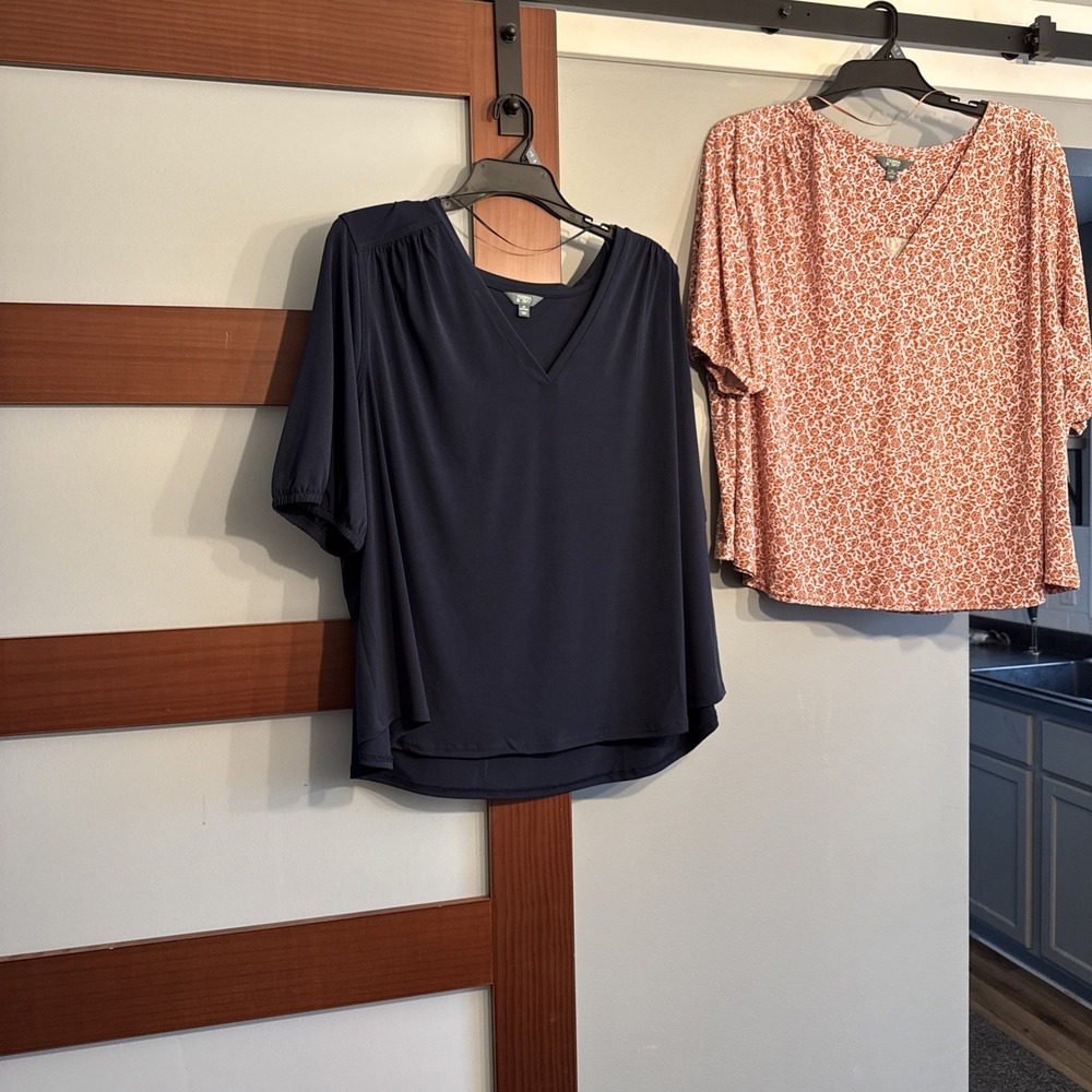 2  Terra & Sky Blouses  3X (24W-26W) NWT
